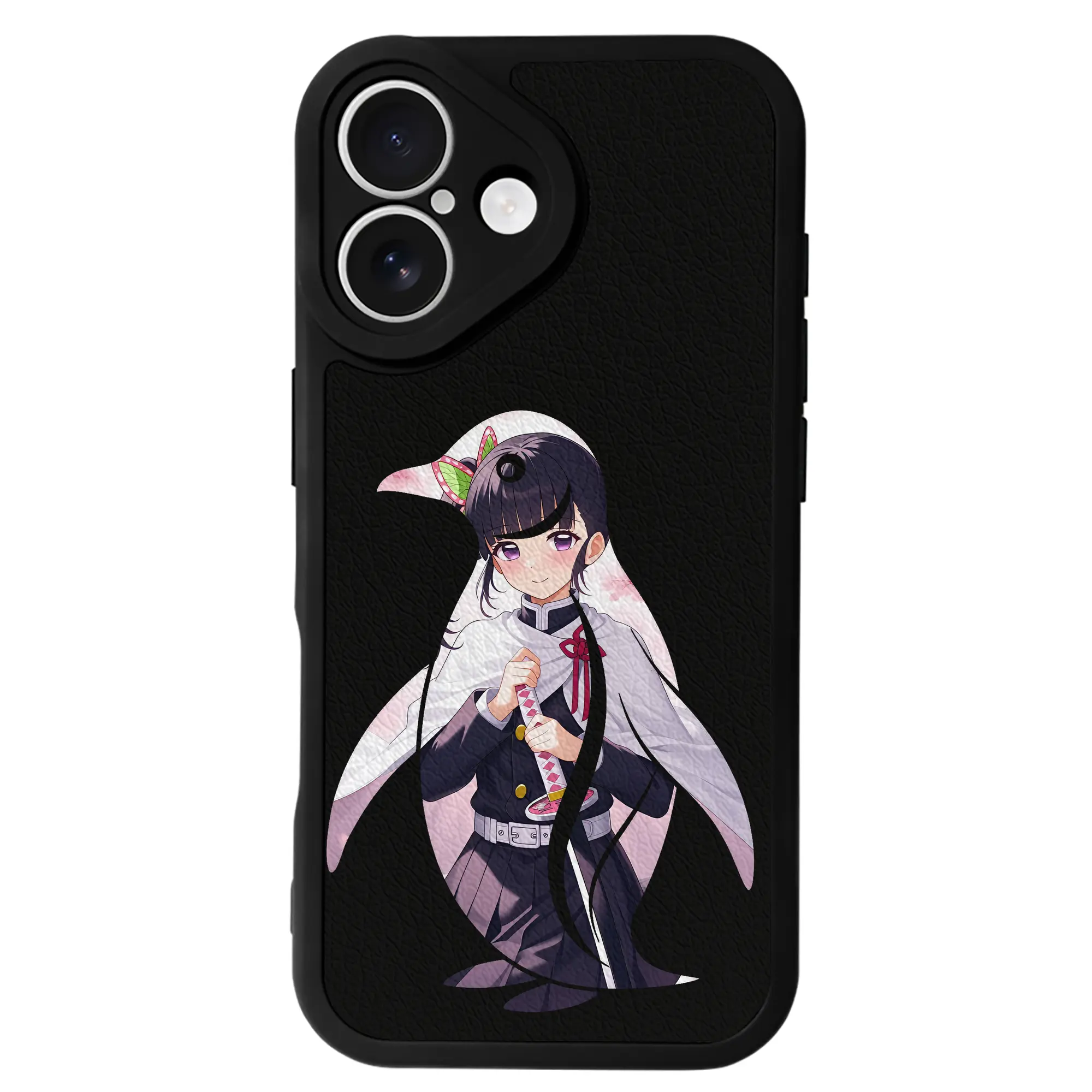 鬼滅の刃 グッズ,栗花落 カナヲ - IPhone 16シリーズ対応 ・ シリコンスマホケース ・ レザー調 ・ 高精度フィット ・ 耐衝撃 ・ ワイヤレス充電対応 ・ 精密カット